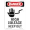 Signmission OSHA Danger Sign, 10" Height, Aluminum, High Voltage Keep Out, Portrait, V-1345 OS-DS-A-710-V-1345 - alternate 1